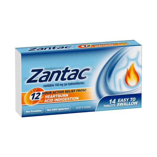 ZANTAC HEARTBURN & ACID INDIGESTION RELIEF 150MG TABLETS 14 PACK
