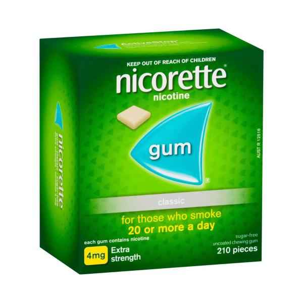 NICORETTE QUIT SMOKING NICOTINE GUM CLASSICS 4MG 210PK