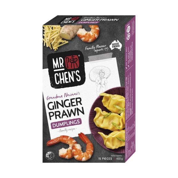 MR CHEN'S GINGER PRAWN DUMPLINGS 15 PIECES 450G