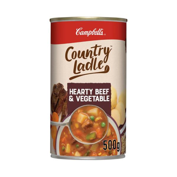 CAMPBELLS COUNTRY LADLE SOUP:BEEF VEGETABLE:.:500 GRAM