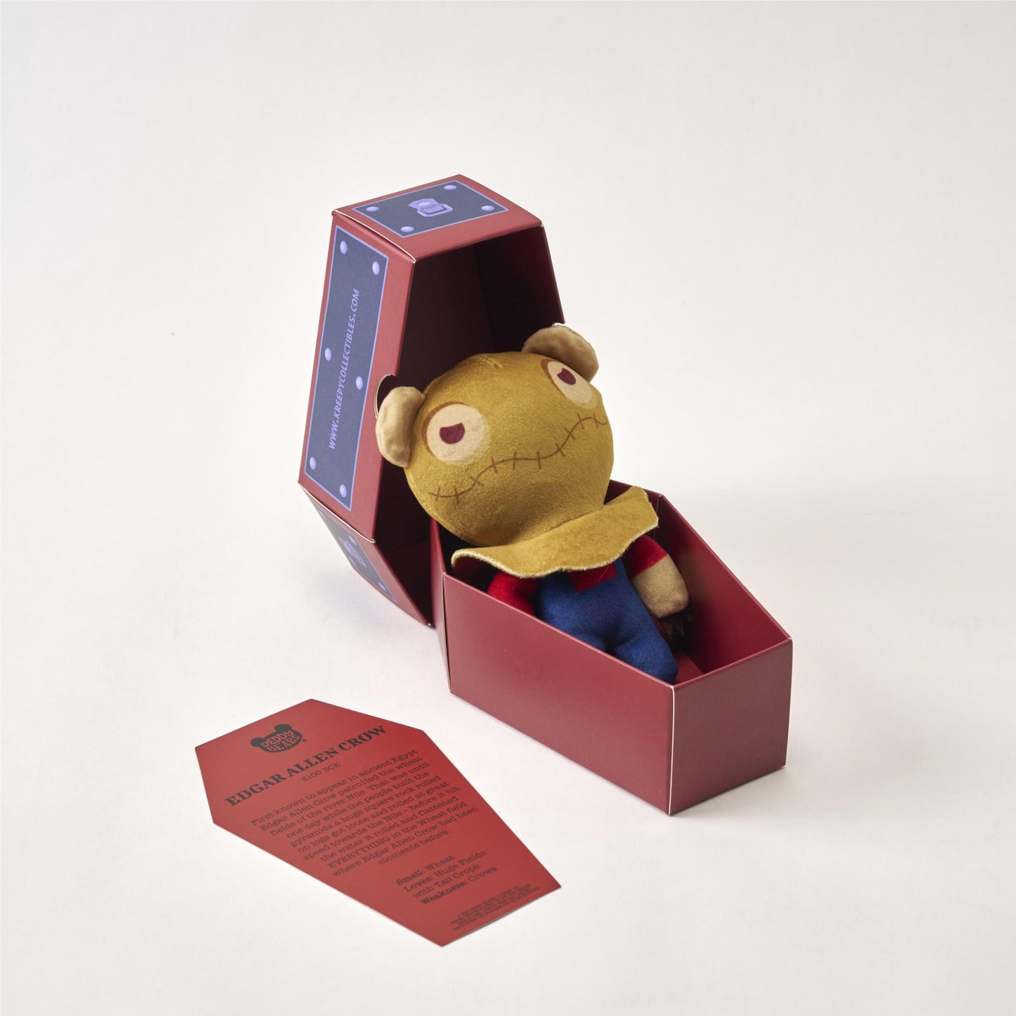Edgar Allen Crow Deddy Bear Plush In Coffin