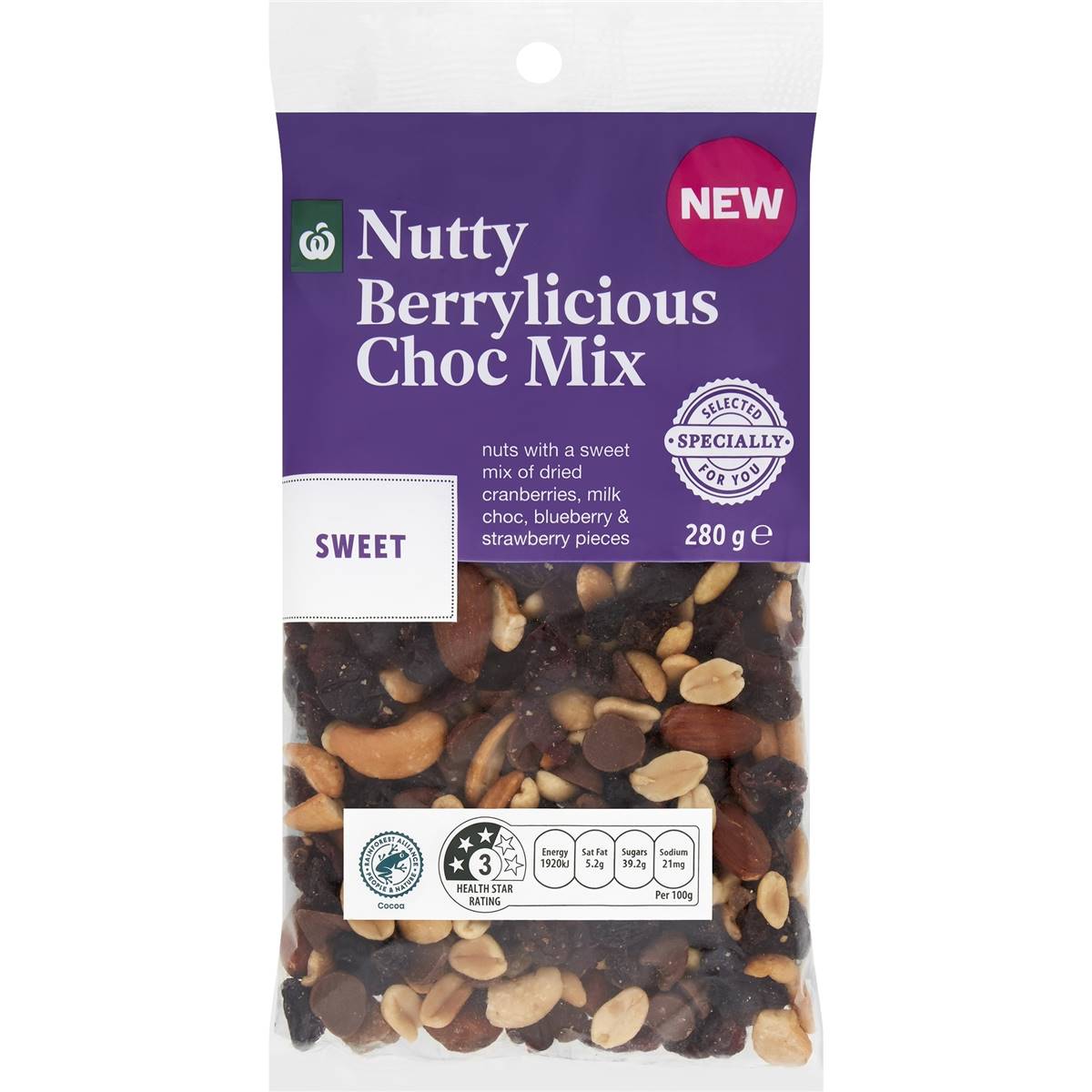 Woolworths Nutty Berrylicious Choc Mix 280g