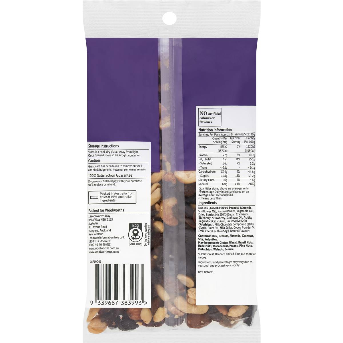 Woolworths Nutty Berrylicious Choc Mix 280g