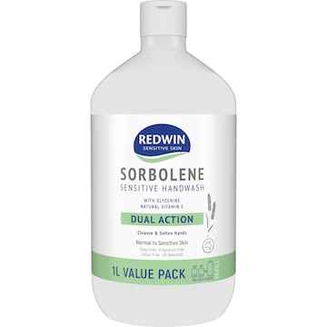 Redwin Sorbolene Sensitive Handwash Dual Action Value Pack 1L