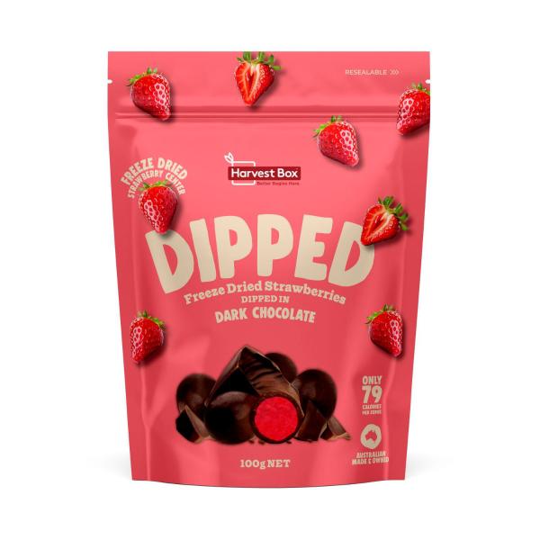 HARVEST BOX FREEZE DRIED DIPPED STRAWBERRY 100G