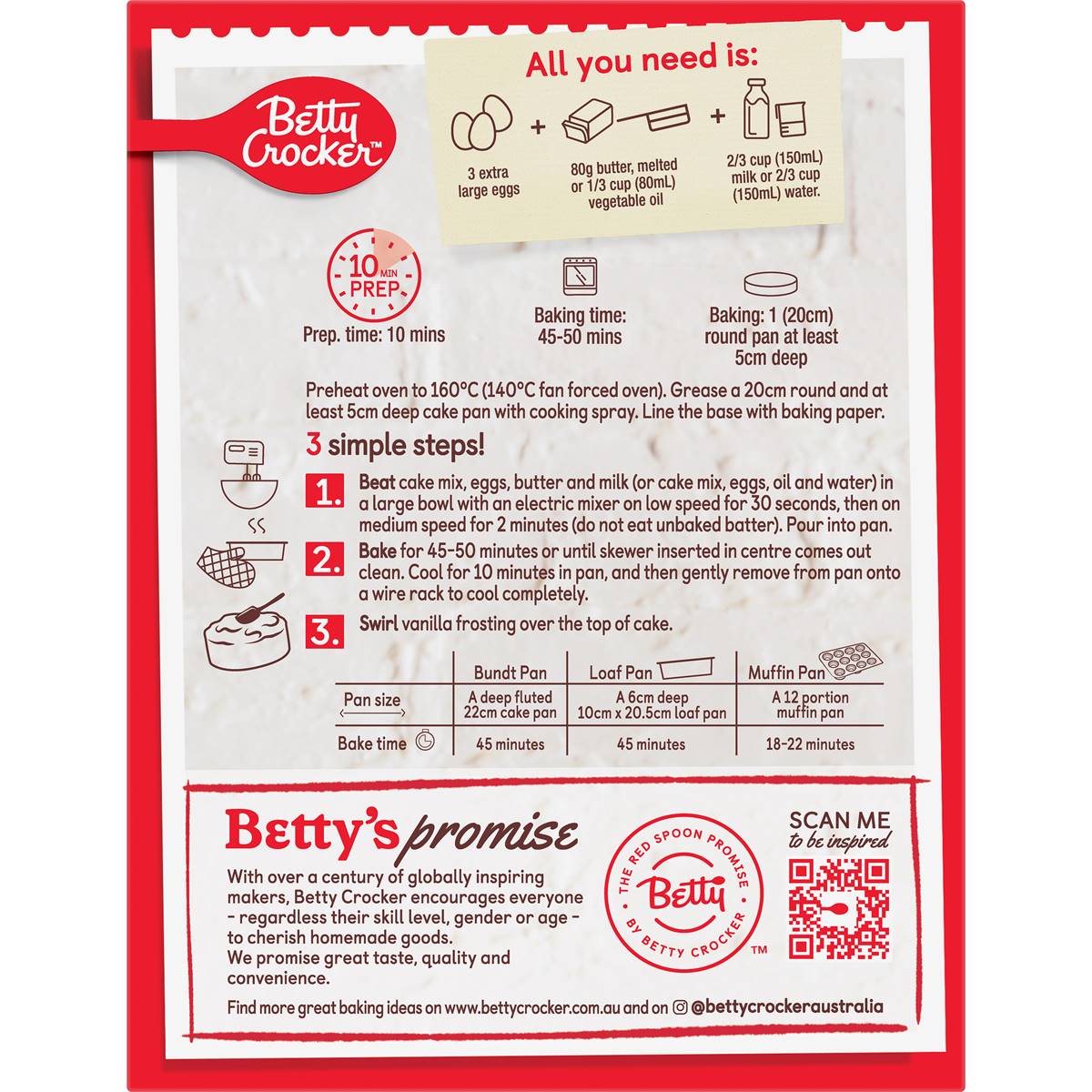 Betty Crocker Strawberries & Cream Cake Mix 450g