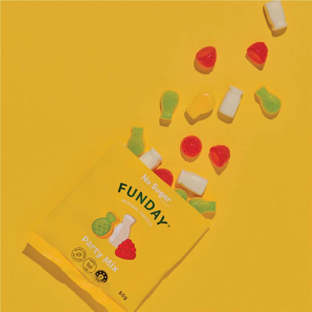 Funday No Sugar Added Party Mix Natural Sweets 50g