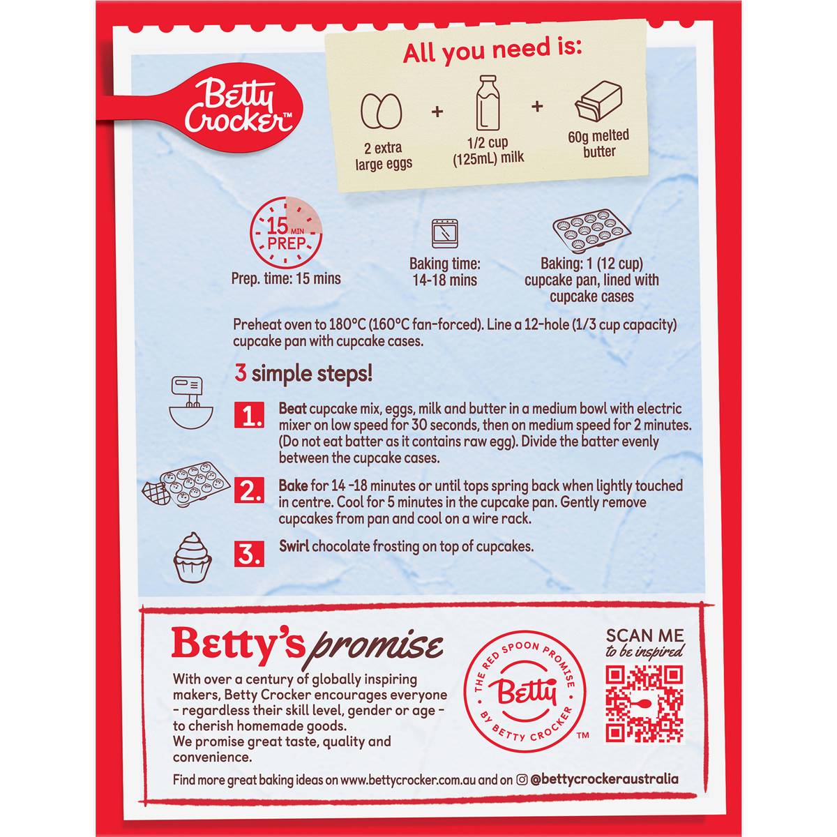 Betty Crocker Chocolate Cupcake Mix 370g