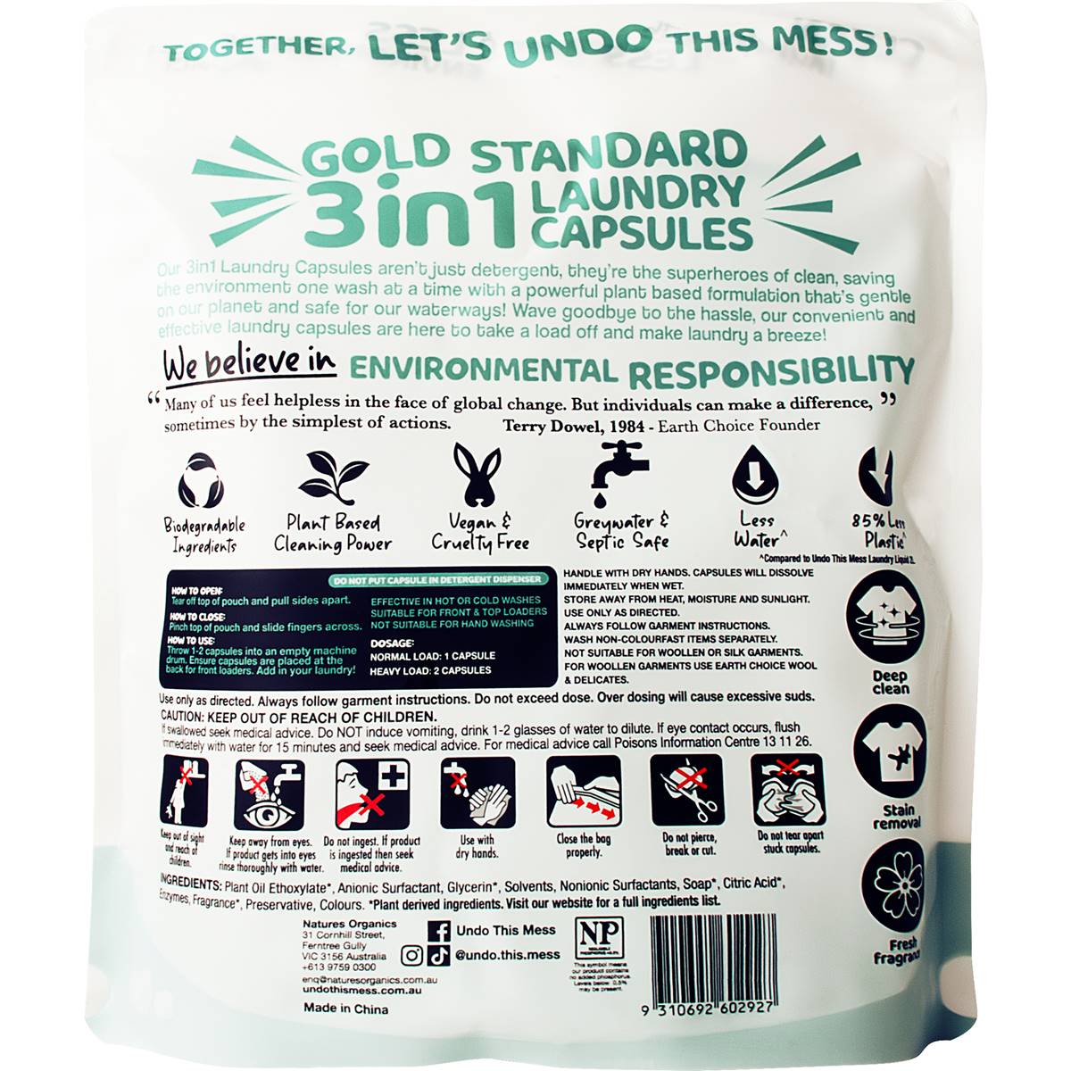 Undo This Mess 3 In 1 Laundry Detergent Capsules With Gold Standard 28 pack
