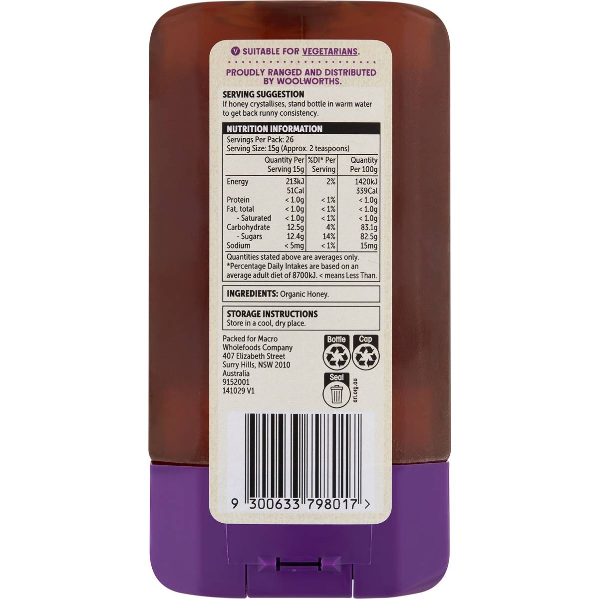 Macro Organic Honey 400g