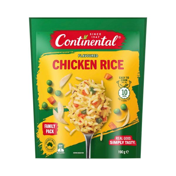 CONTINENTAL FAMILY RICE:CHICKEN:.:190 GRAM