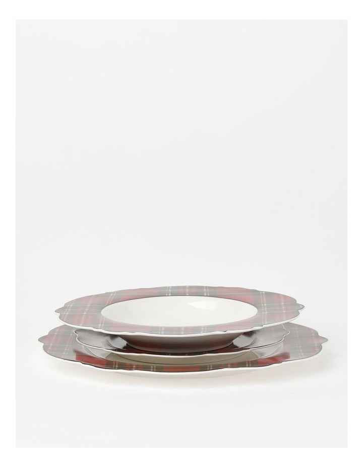 Heirloom Tartan 12pc Dinner Set in Red/White