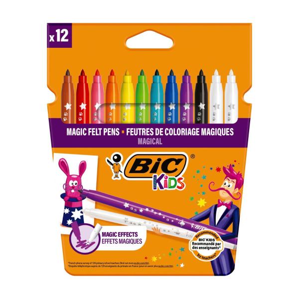 BIC KIDS MAGIC ERASABLE FELT PENS 12PK