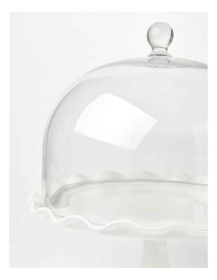 Scalloped Edge Cake Dome and Glass Stand Large