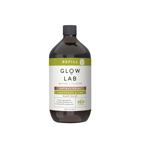 GLOW LAB HAND WASH REFILL ANTIBACTERIAL LEMONGRASS & LIME 900ML