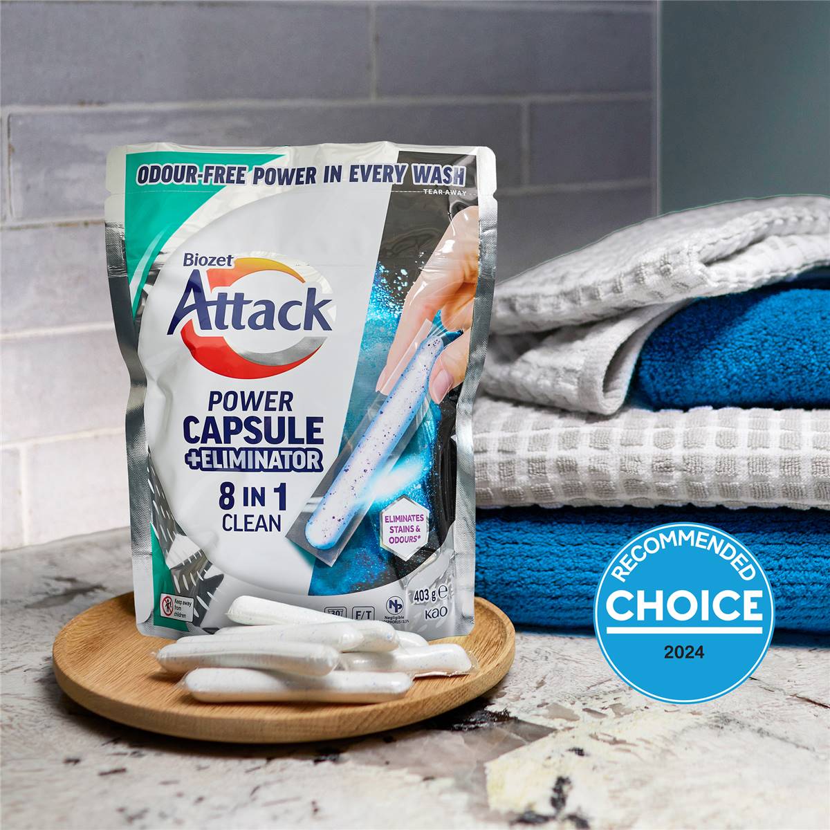 Biozet Attack Power Capsule Eliminator 8-In-1 Clean 30 pack