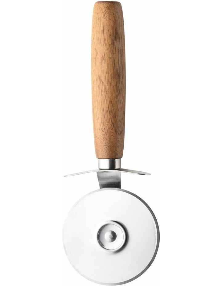 Pizza Serving Board with Cutter in Natural Wood