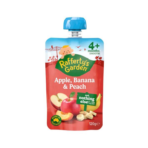 Apple Banana & Peach and Nothing Else Baby Food Puree Pouch 4+ Months