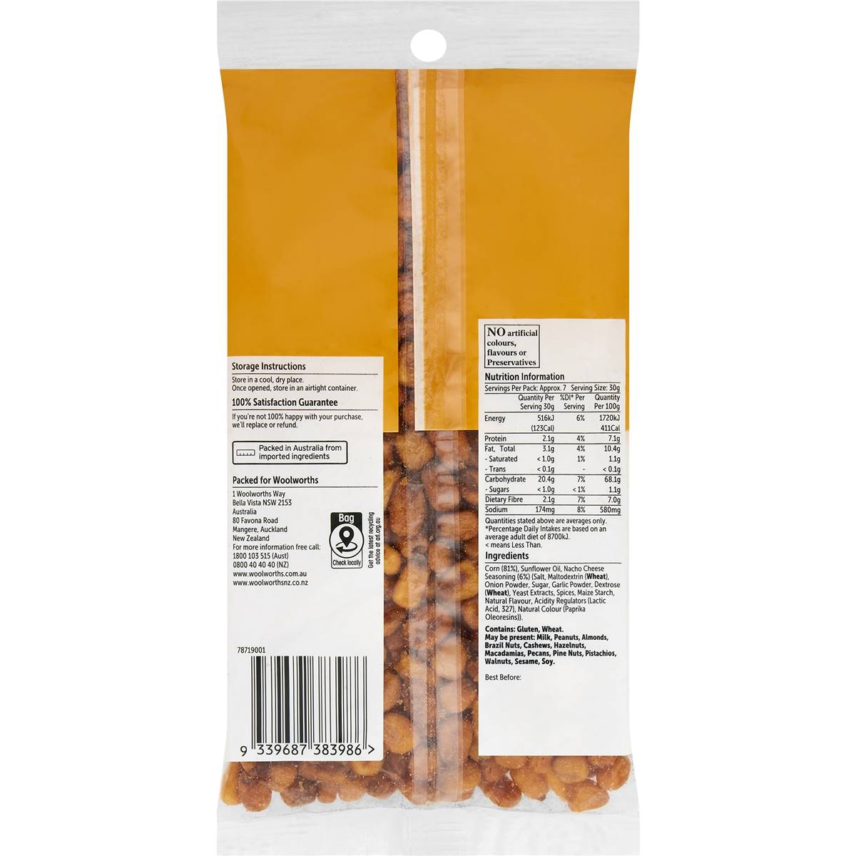 Woolworths Corn Nibblets Roasted 220g