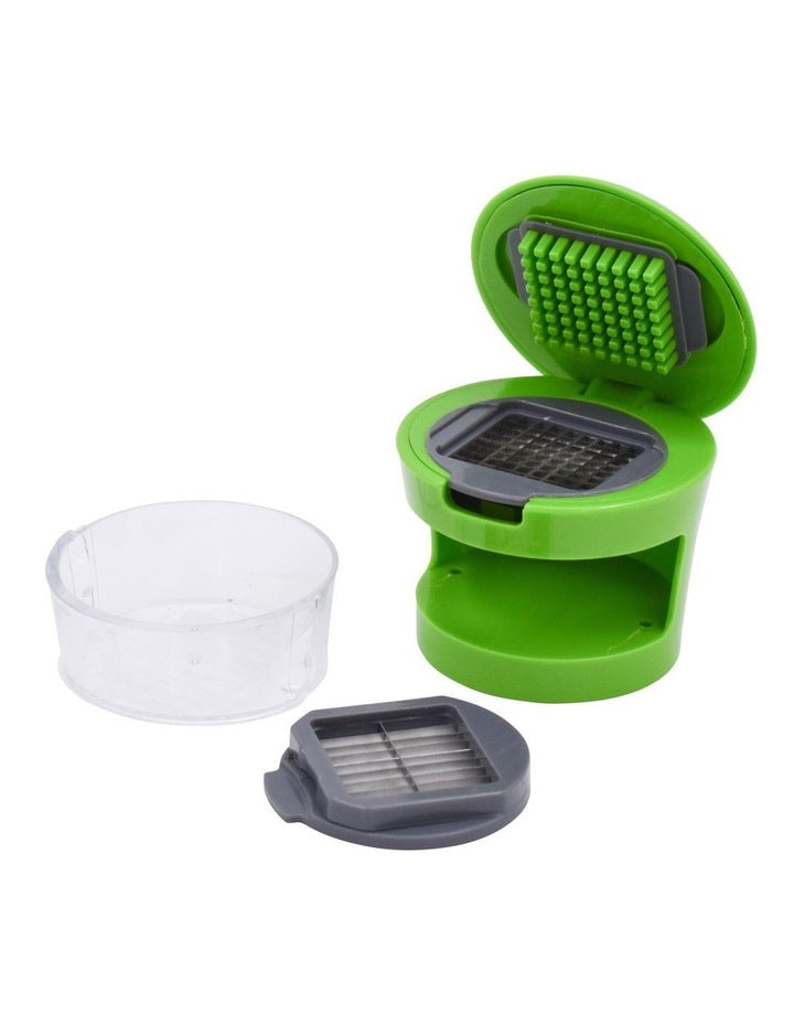 Garlic Slice and Dice Press in Green