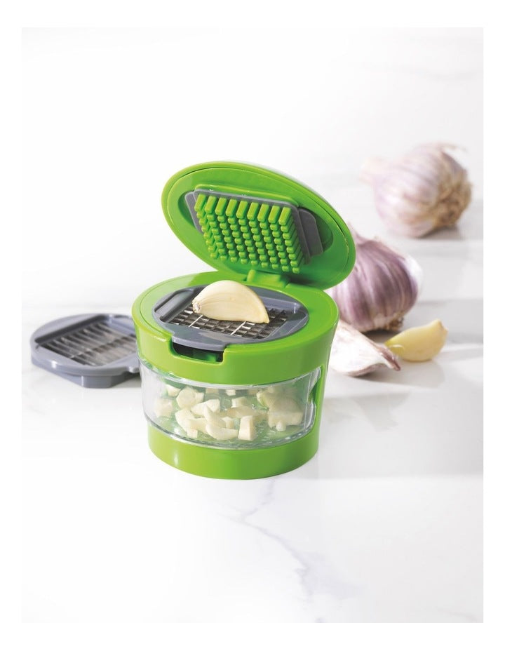 Garlic Slice and Dice Press in Green