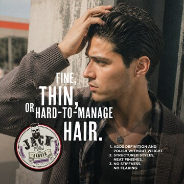 Jack The Barber Medium Pomade Mens Hair Styler Natural Shine 95g