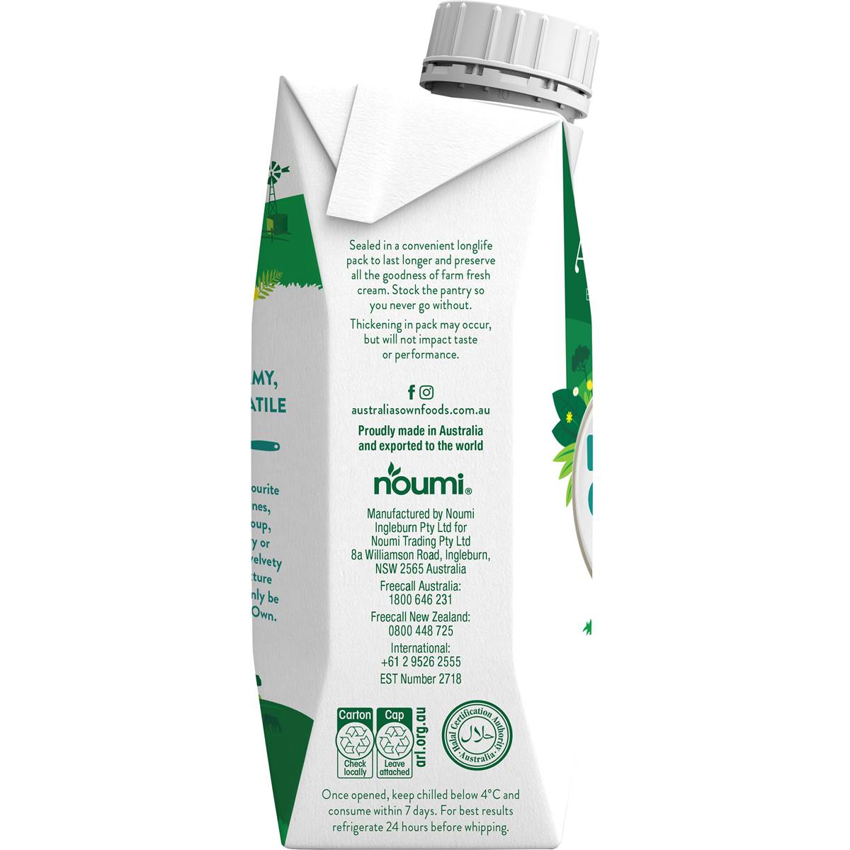 Australia's Own UHT Whipping Cream 250mL