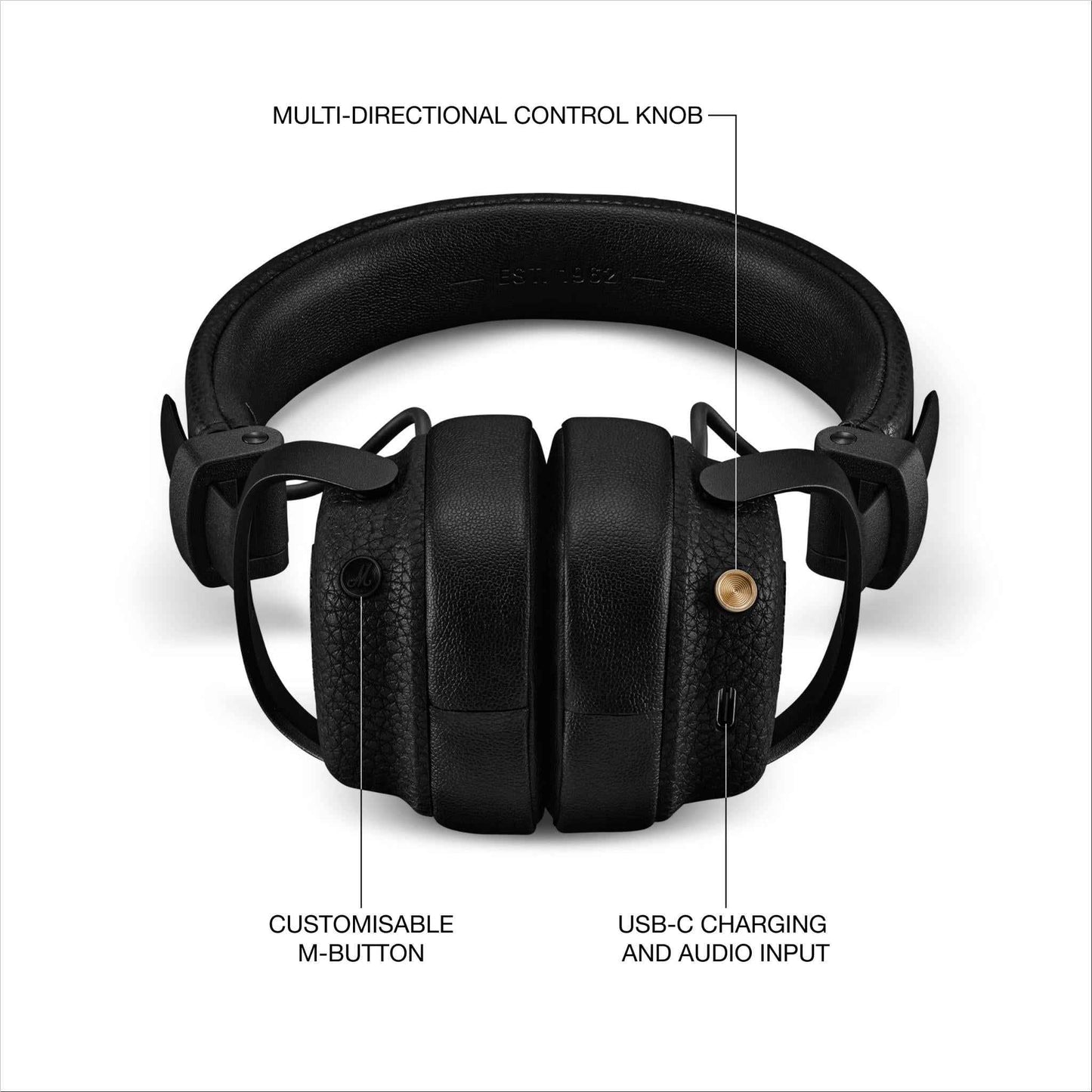 Marshall Milton A.N.C On-Ear Wireless Headphones (Black)
