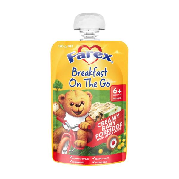 Creamy Baby Porridge With Apple Juice Baby Food Pouch 6+ Months