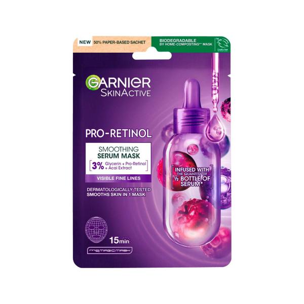 GARNIER PRO-RETINOL SMOOTHING SERUM MASK 28GRAM