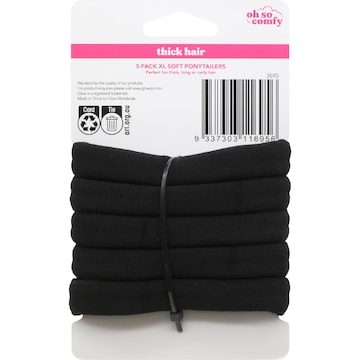 Thick Hair Soft Ponytailers XL 5 pack
