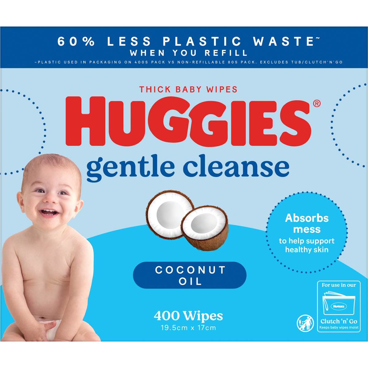 Huggies Baby Wipes With Coconut Oil 400 pack