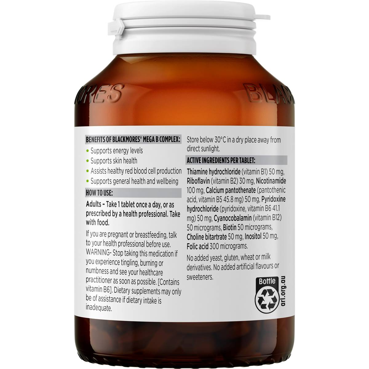 Blackmores Mega B Complex Tablets 200 pack