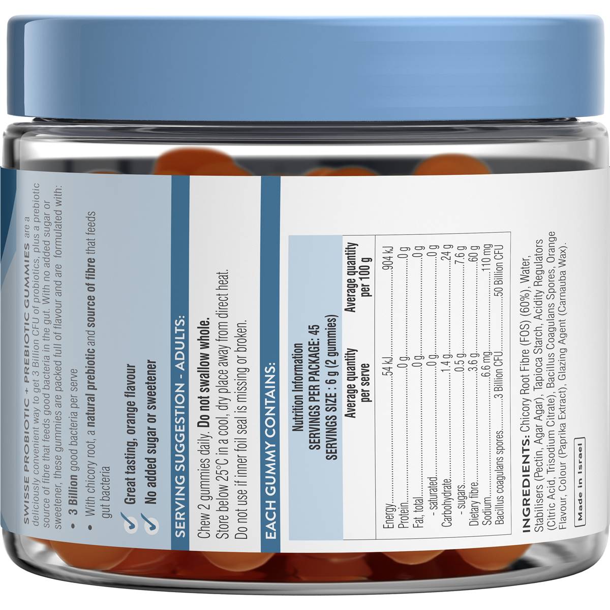 Swisse Probiotic + Prebiotic Gummies For Adults 90 pack