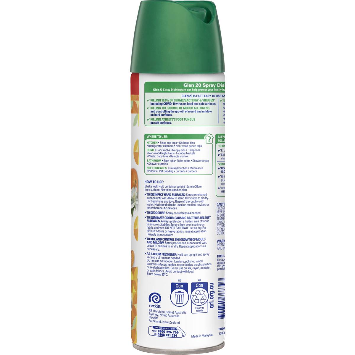 Glen 20 Spray Disinfectant Brand New Day Mandarin & Ginger Lily 375g