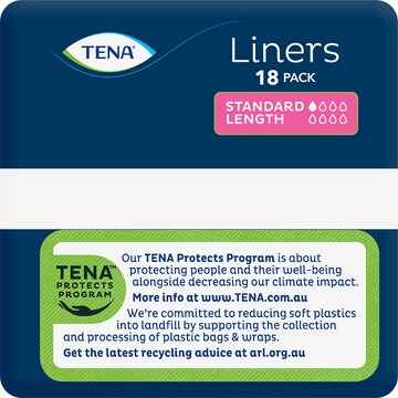 TENA Incontinence Liners Standard Length 18 pack