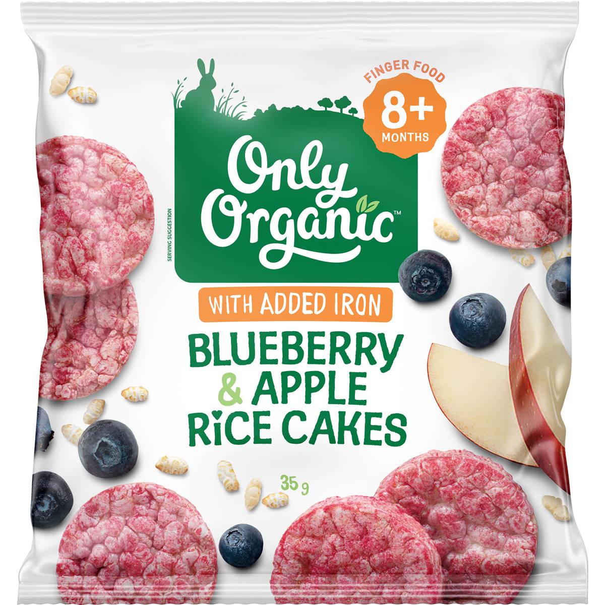 Only Organic Blueberry & Apple Rice Cakes 35g