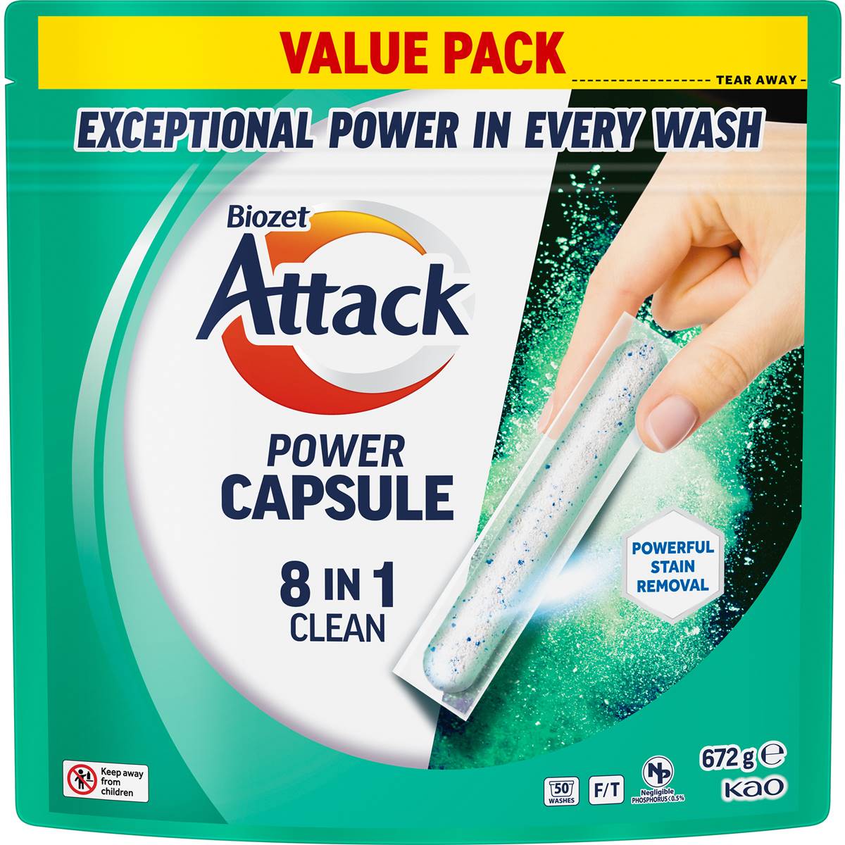 Biozet Attack Power Capsule 8-In-1 Clean Value Pack 50 pack