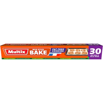 Multix Non Stick Baking Paper Roll 30 Metres x 30cm Wide each