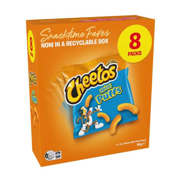 CHEETOS CHEESE MINI PUFFS LUNCHBOX MULTIPACK 8PK 196G