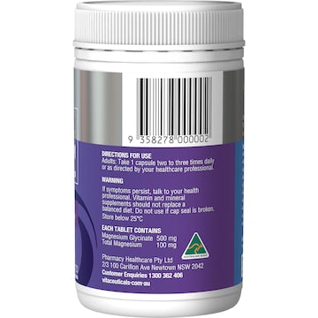 Vitaceuticals Magzorb Magnesium Glycinate 500mg Capsules 100 pack