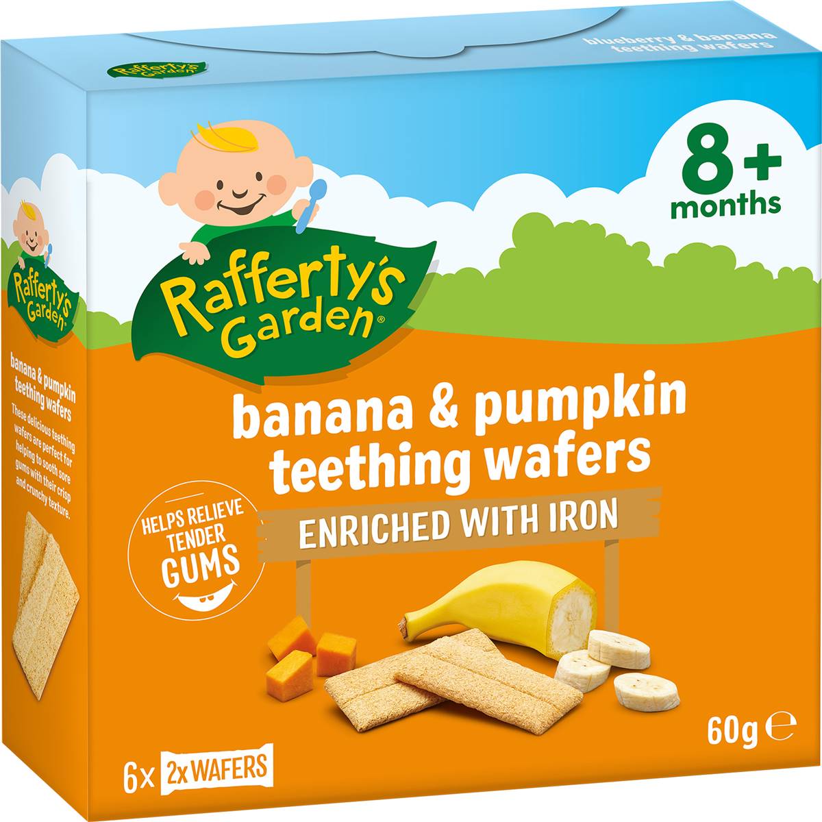Rafferty's Garden Banana & Pumpkin Teething Wafers 60g
