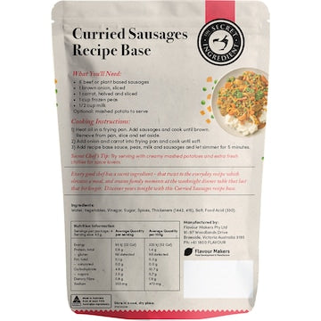 The Secret Ingredient Curried Sausages Recipe Base 175g
