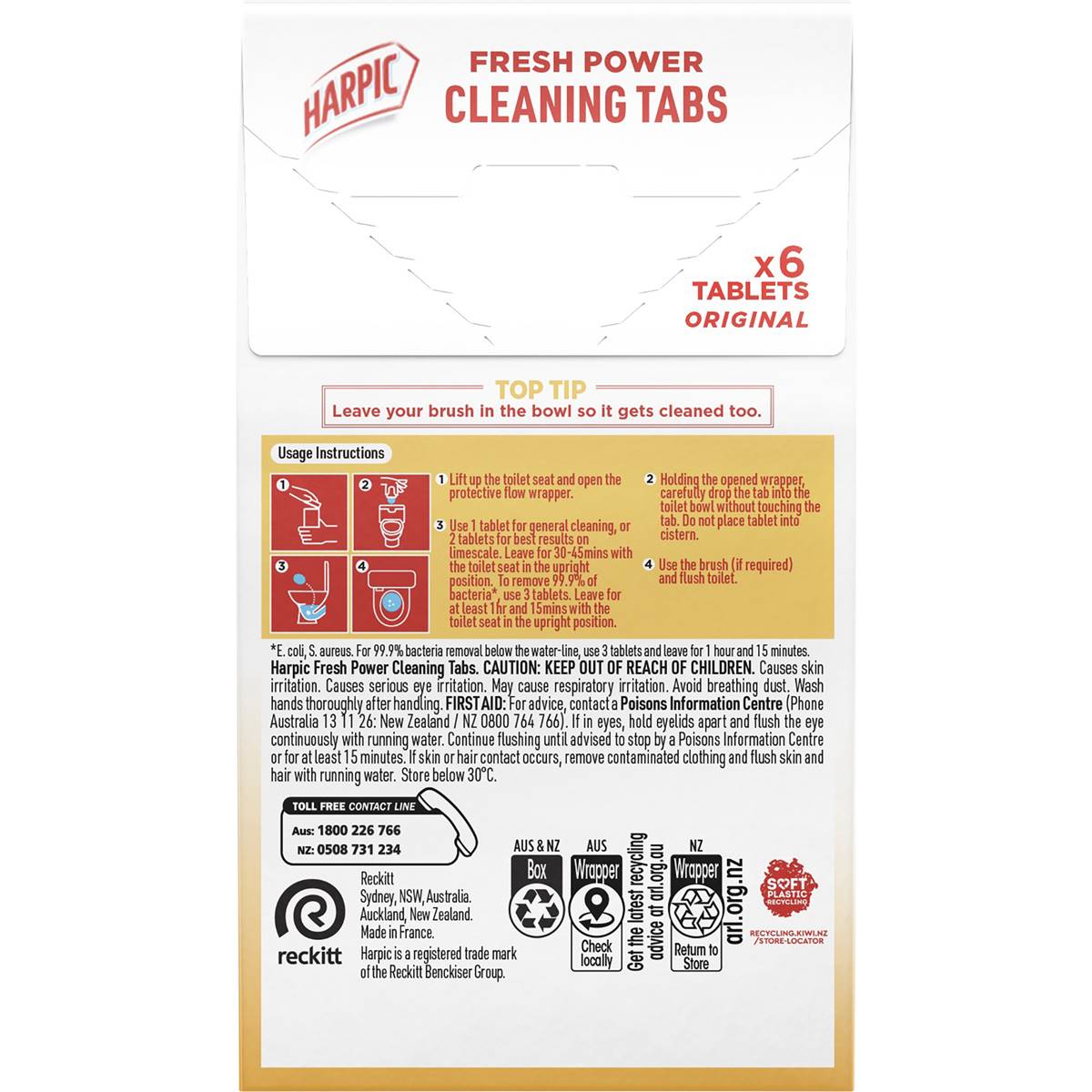 Harpic Fresh Power Toilet Cleaning Tabs 6 Pack