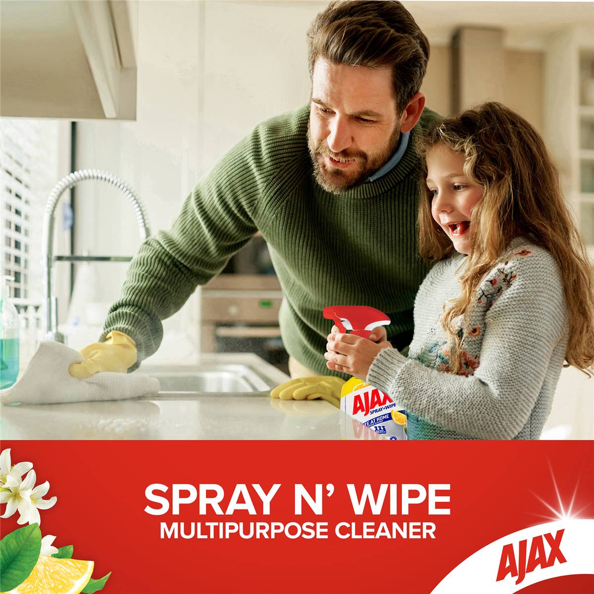 Ajax Spray & Wipe Multipurpose Concentrate Lemon Citrus 500mL