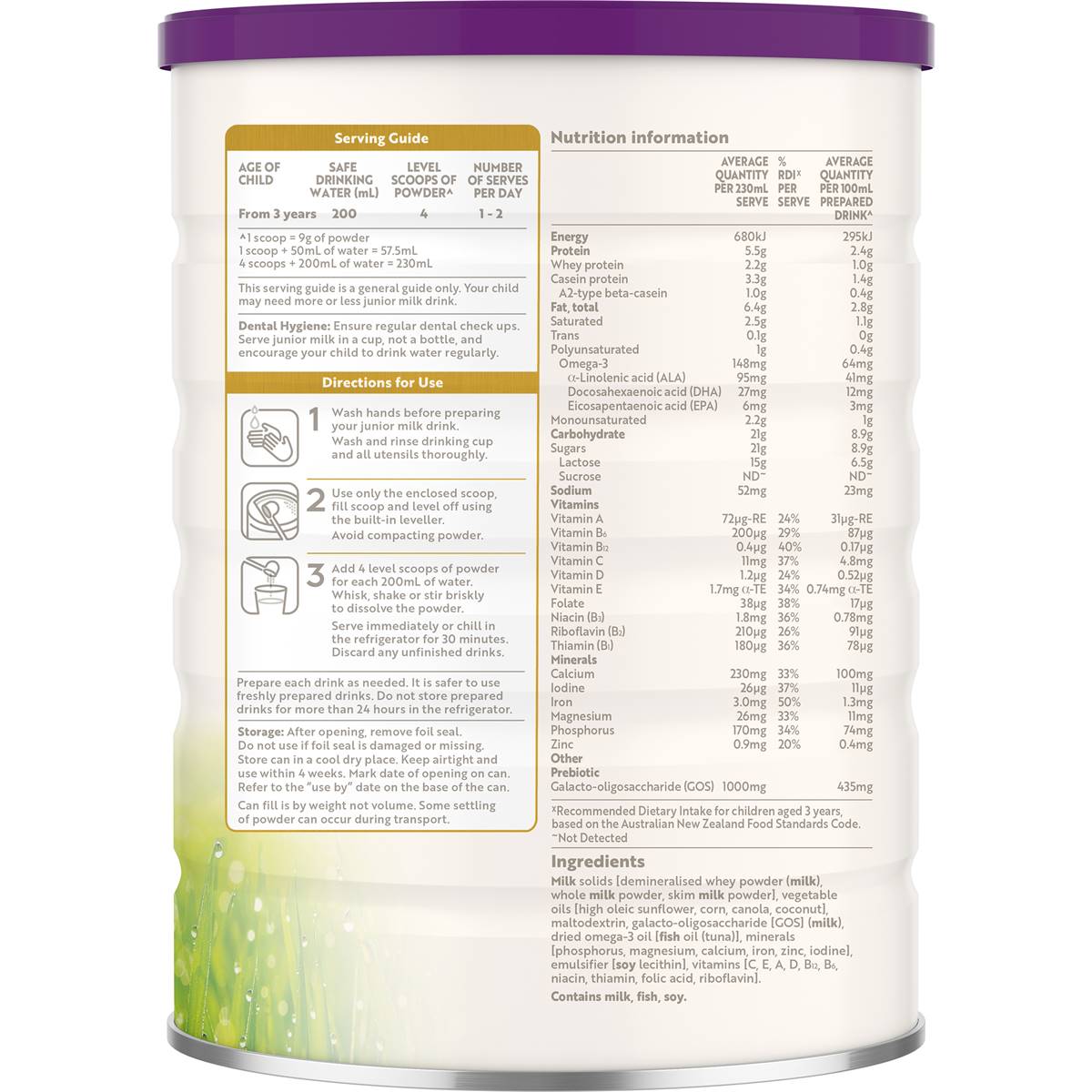 A2 Milk Gentle Gold Stage 4 Formula 3 Years+ 800g