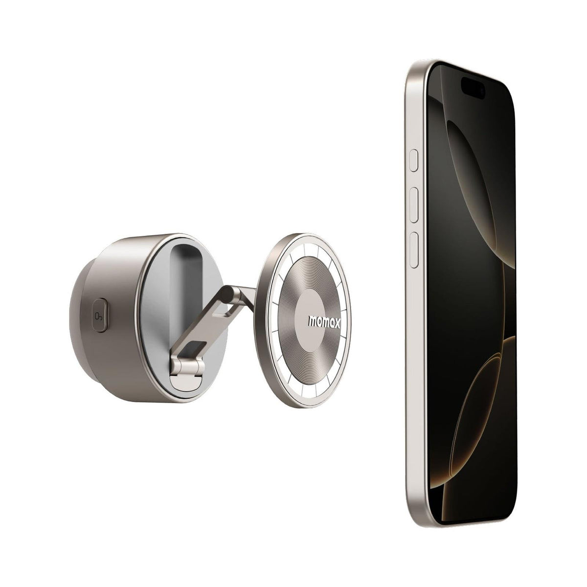 Momax 1-SNAP GO Auto Suction Magnetic Phone Stand (Titanium)