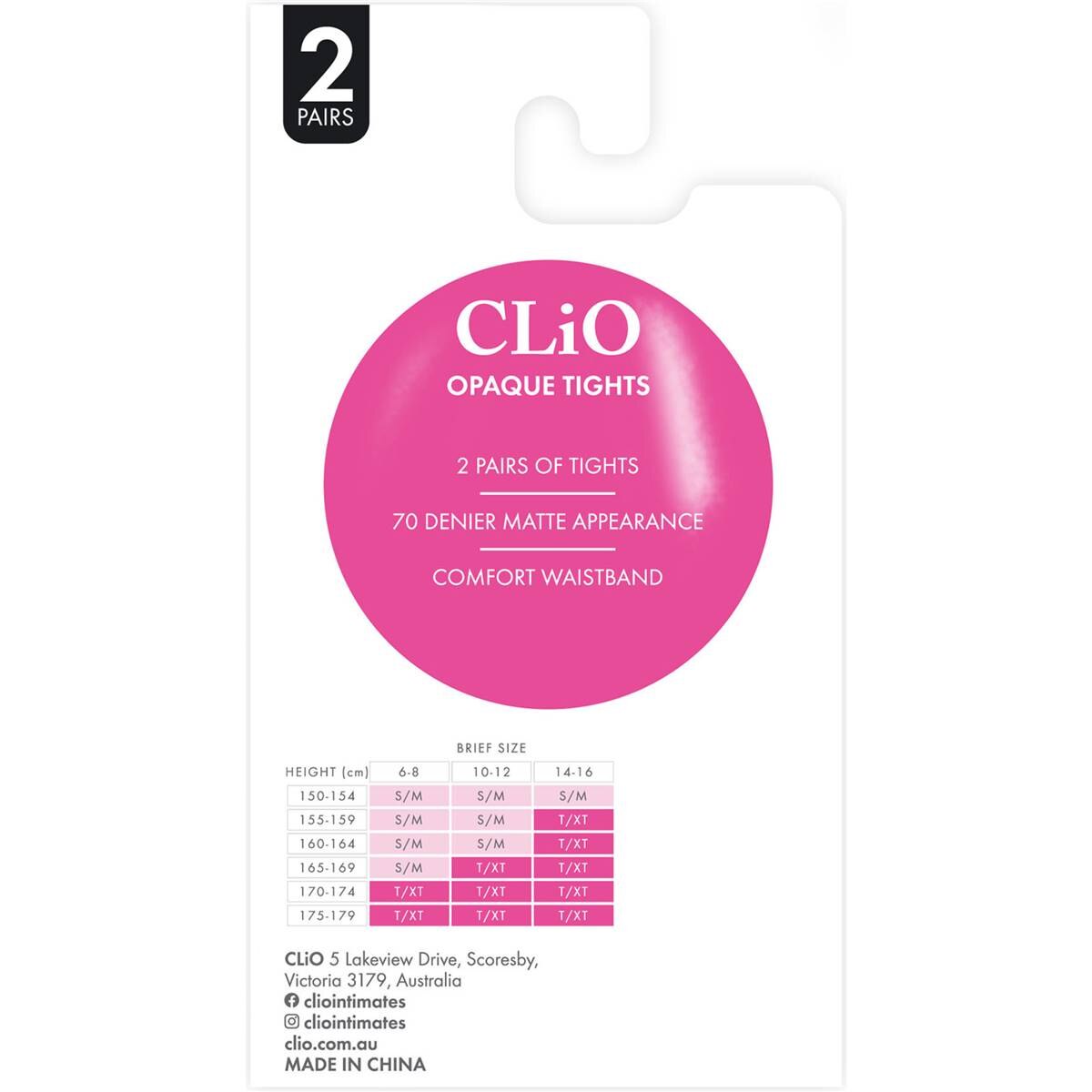 Clio 70D Opaque Tights Black T/XT Value 2 pack