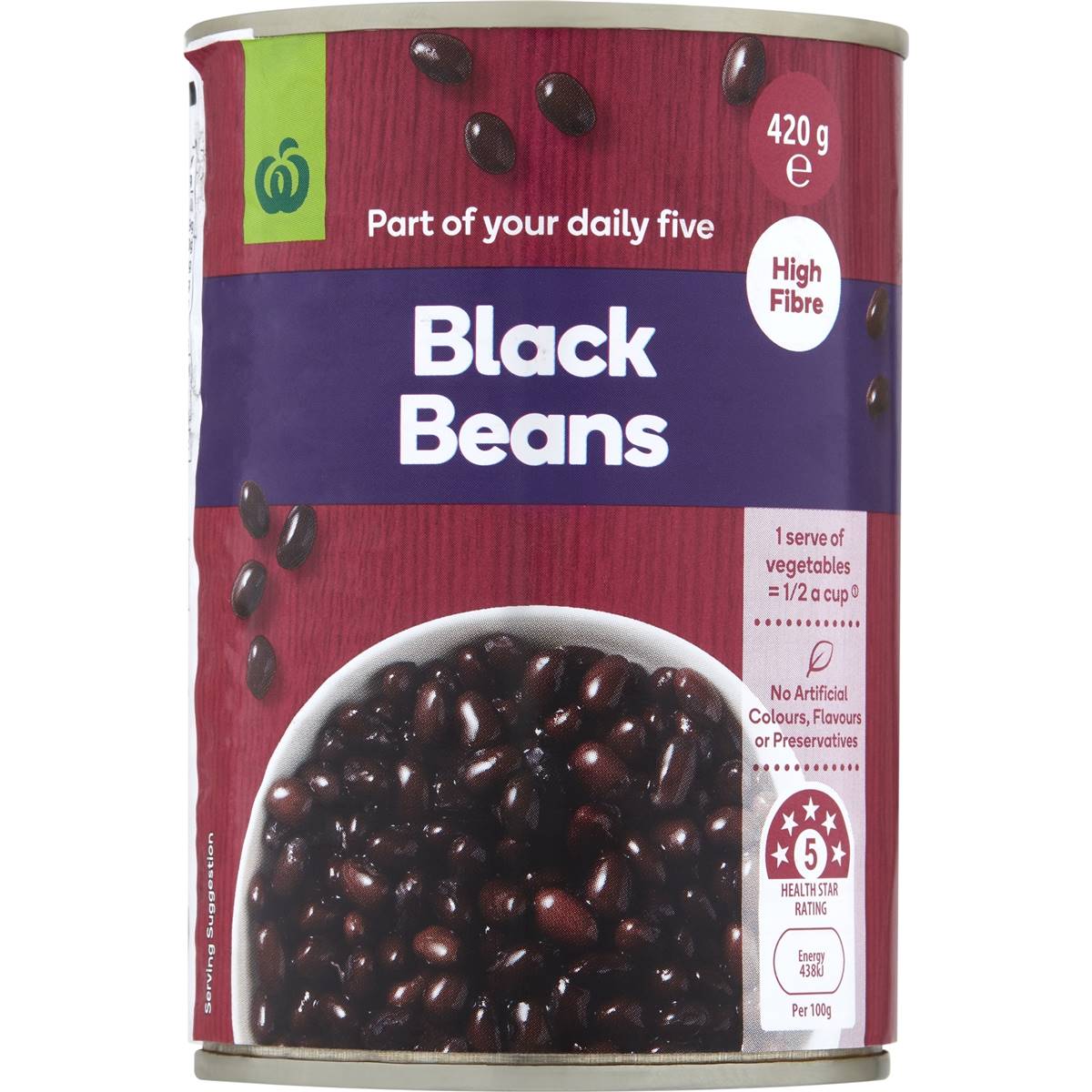 Woolworths Black Beans 420g