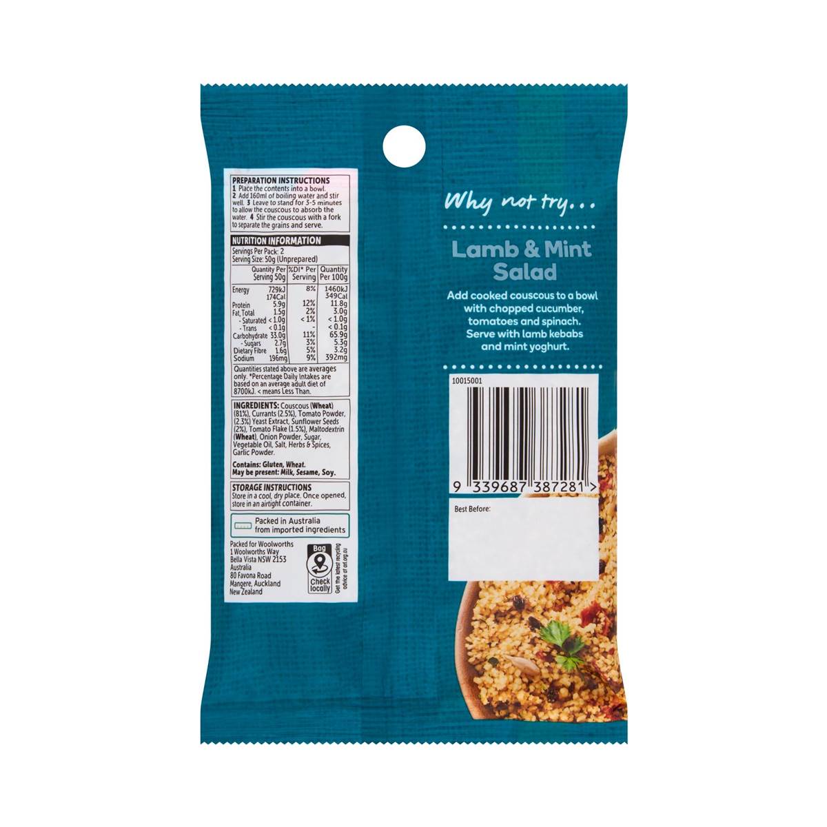 Woolworths Moroccan Style Couscous 100g